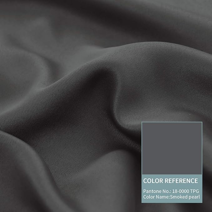 BGment Thermal Insulated 100% Blackout Curtains for Bedroom with Black Liner, Double Layer Full Room Darkening Noise Reducing Grommet Curtain (60 x 84 Inch, Dark Grey, 2 Panels)