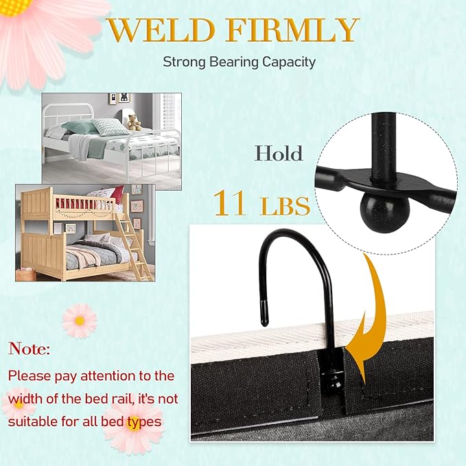 Ozzptuu Bedside Storage Caddy/Bedside Hanging Storage Bag for Headboards Bunk Beds Dorm Rooms Book Phone Magazine Holder (Black)