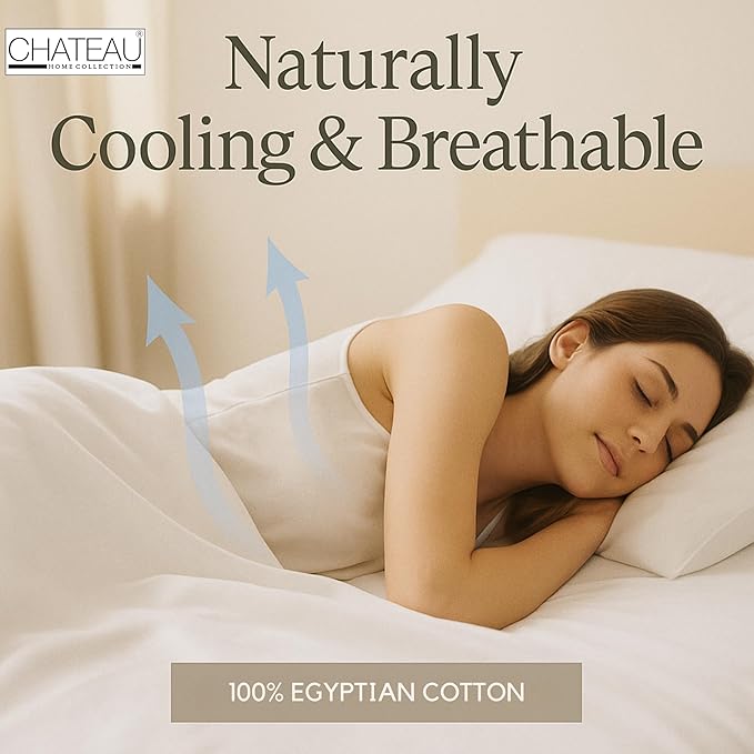 100% Cotton Sheets King Size Sheets Set With Fitted Sheet & Pillowcase Sets, 400 Thread Count Sateen Weave 4 Piece Deep Pocket King Sheet Set, Soft & Comfy Naturally Cool Luxury Bedding- Navy