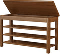 AQIMUELE 3 Tier Shoe Bench with Storage, Wood Shoe Rack for Front Door Entrance, Entryway Shoe Storage Bench.