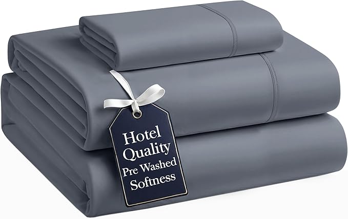 Casa Platino Charcoal 3Pc Brushed Microfiber Twin XL Bed Linen Set - Pre-Washed Ultra Soft, Breathable, Deep Pockets - Hypoallergenic