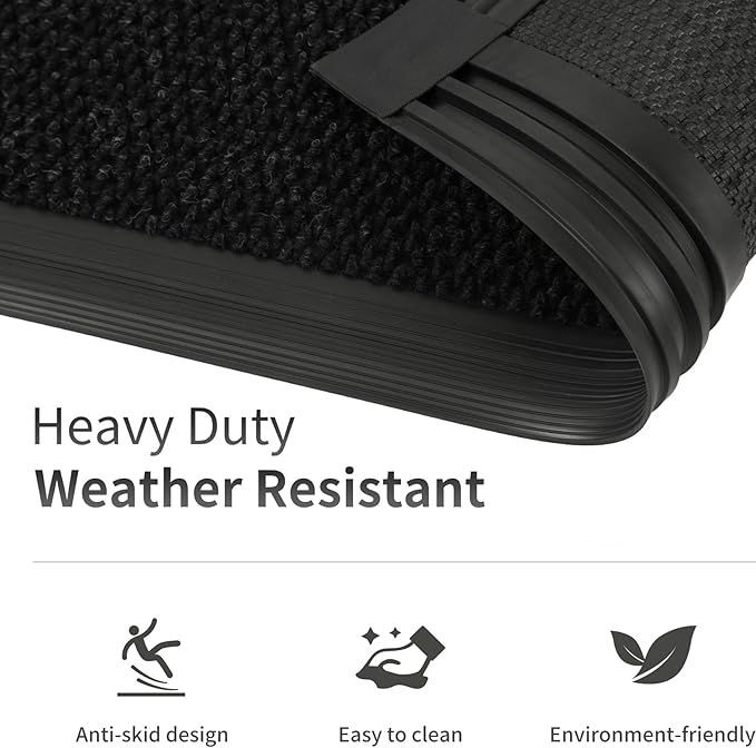 3ft x 29ft Front Door Mat Indoor Outdoor Entrance, Commercial Heavy Duty Entryway Matt, Non-Slip Rubber Backing Low Profile Doormat, Waterproof Dirt Trapper Welcome Mat for High Traffic Area