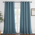 NICETOWN Blackout Room Darkening Window Curtain - Thermal Insulated Solid Grommet Blackout Patio Door Curtain/Drape for Living Room (Smoky Blue, 1 Panel, 52 by 95-inch)