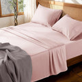 LBRO2M 100% Cotton Sheets Set Deep Pocket 19", 1000 Thread Count King Size 4 Piece Bed Sheet Sets Soft Comfortable Bedding All Season (King, Pink)