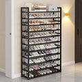 Tall Shoe Cabinet with Clear Doors, Large Capacity Bamboo Shoe Cabinet, 40-45 Pairs Shoe Rack Organizer for Closet Entrance, Hallway, Living Room, Bedroom