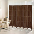 6 Panel Room Divider, 5.6Ft Wood Room Dividers and Folding Privacy Screens, Room Divider Wall Freestanding Room Partitions, Room Dividers Screen for Home Office Bedroom, Dark Brown