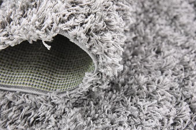 Unique Loom Solid Shag Collection Area Rug (4' 1" x 6' 1" Rectangle, Cloud Gray)