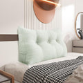 homecozy Wedge Headboard Pillow Dorm Room Reading Pillow Back Support for Sitting Up in Bed Bolster Lumbar Cushion Body Positioning Bedrest Cotton Linen 39in Grey-Beige Twin