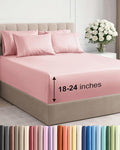 Extra Deep Queen Sheet Set - 6 Piece Breathable & Cooling Sheets - Hotel Luxury Bed Sheets Set - Easy & Secure Fit - Soft, Wrinkle Free & Comfy Sheets Set - Baby Pink Sheet Set with Extra Deep Pockets