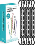Space Saving Hangers for 144 Clothes, Reinforced Collapsible Hangers with 360° Swivel Hook, Hanger Hooks Space Saver for Closet Organizers and Storage, Dorm Room Essentials, Fully Assembled, Black