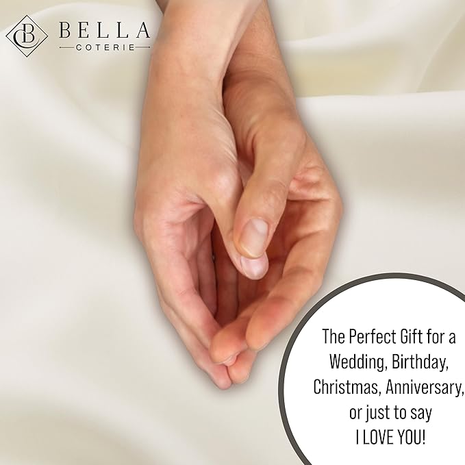 Bella Coterie Luxury Bamboo Viscose California King Size Duvet Cover Set | 100% Organically Grown | Corner Ties | Ultra Soft | Cooling | Two Pillow Shams | 106 x 94 | No Insert [Ivory]