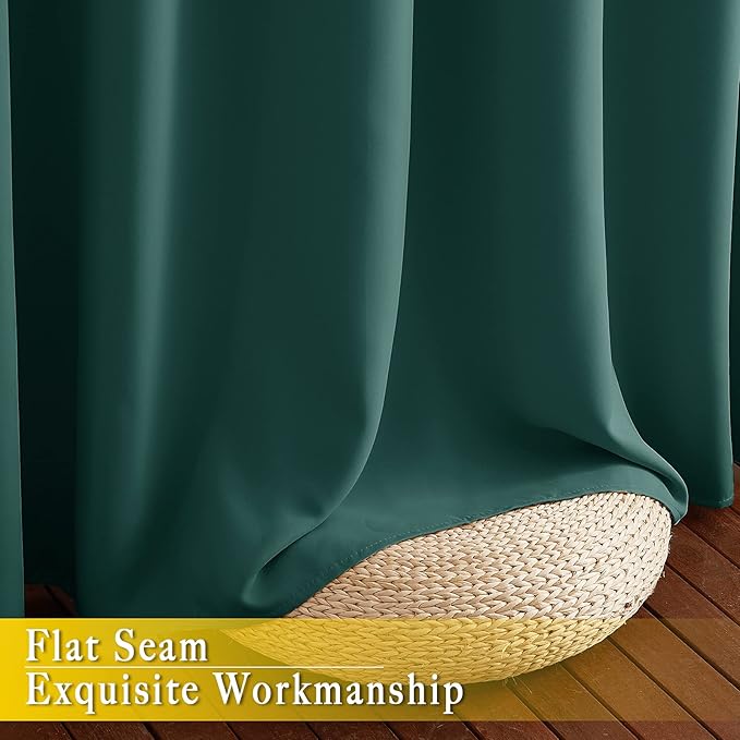 NICETOWN Bedroom Window Blackout Curtain Panel - Home Decoration Thermal Insulated Blackout Drape/Drapery for Loft, Guestroom (Hunter Green, 1 Panel, 80 x 84 inch)