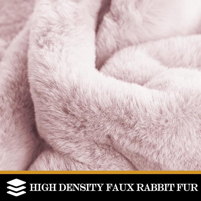 Latepis Light Pink Circle Rug 3ft Fuzzy Round Throw Rug Non-Slip Faux Rabbit Fur Carpet for Bedroom, Living Room, Nursery, Playing Room and Dorm
