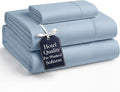 Casa Platino Twin XL Size Sheet Set, 3 Piece Set Includes Twin XL Flat Sheet, Twin XL Fitted Sheet and 1 Pillowcase, Brushed Ultra Soft Microfiber with Deep Pockets – French Blue