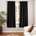 Lazzzy Velvet Blackout Curtains Thermal Insulated Room Window Drapes Super Soft Luxury Curtains for Living Room Bedroom Rod Pocket 2 Panels, Black, 52" W x 72" L