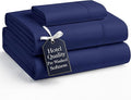 Casa Platino Twin Sheet Set, Pre-Washed Ultra Soft & Breathable Bed Sheets Twin Size, Brushed Microfiber Twin Sheets, Fade Resistant, Sheets Twin Size Bed Set with Deep Pockets - Navy