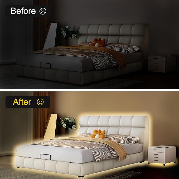 COB LED Strip Lights Warm White,24V Dimmable led Light Strip KIT with Remote and app Control,2700K 50FT/15m 8mm Wide Ra>90 Cuttable Flexible Strip Lights forBedroom,Wardrobe,Cabinet