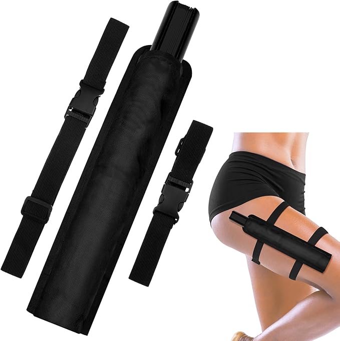 Summer Rave Fan Thigh Holster Rave Fan Holder Folding Hand Pouch Foldable Sleeves with Waist Belt for Thigh Party