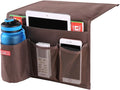 Zafit Bedside Storage Organizer - Table Cabinet Organizer Caddy for Remotes, Phone, Glasses (4 Pockets - Coffee)