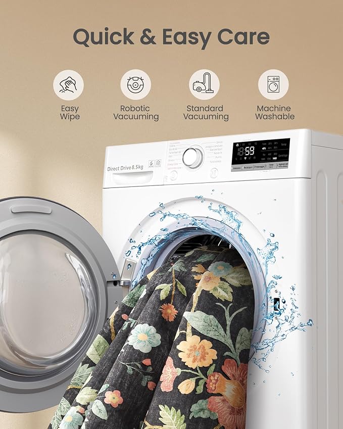 Amada 2x6 Washable Runner Rug, Non-Slip & Low-Profile Kitchen Area Rug with Durable Edge Binding, Boho Floral Pattern, Soft Long Entryway Runner Rugs for Bedroom & Hallway