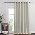 NICETOWN Blackout Curtain for Living Room, Thermal Insulated Solid Grommet Sound Reducing Energy Saving Window Treatment for Bedroom/Living Room, Natural, 1 Panel, W80 x L90
