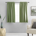 DONREN Sage Green Blackout Curtains for Kitchen - Room Darkening Curtain Drapes with Rod Pocket (42 Inch Width x 54 Inch Length,2 Panels)
