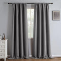 Blackout Curtains 90 Inch Length 2 Panels Set, Black Out Curtains for Bedroom 90 Inch Long, Rod Pocket Energy Saving Room Darkening Drapes for Living Room Window Light Grey(W52 x L90)