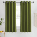 NICETOWN Blackout Short Curtain 63 inches Long for Windows, Thermal Insulated Curtain Grommet Room Darkening Window Treatment for Bedroom/Living Room, 1 Panel, W46 x L63, Olive Green