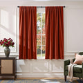 Lazzzy Velvet Blackout Curtains Thermal Insulated Room Window Drapes Super Soft Luxury Curtains for Living Room Bedroom Rod Pocket 2 Panels, Rust Red, 52" W x 63" L