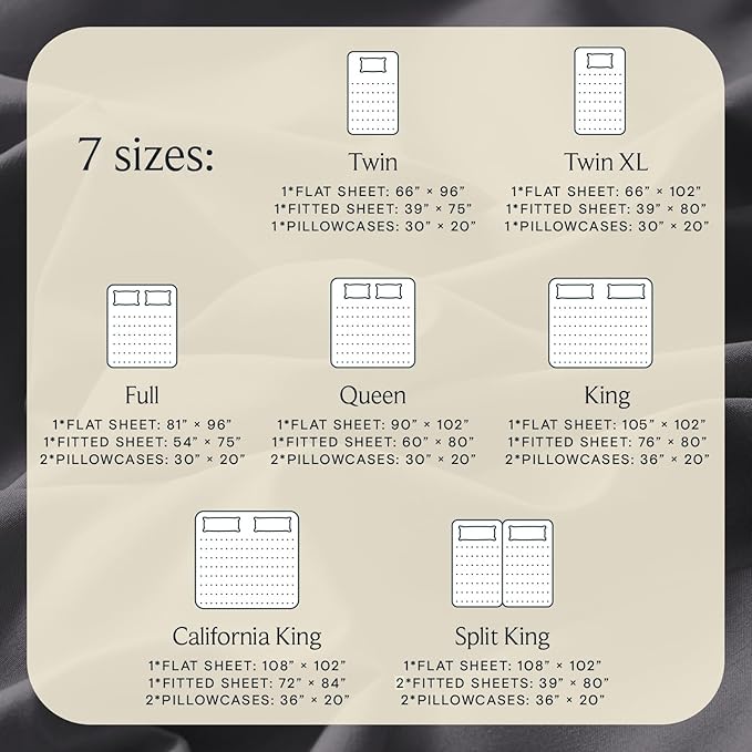 LuxClub 4 PC California King Sheet Set, Deep Pockets Wrinkle Free Cooling Bed Sheets Hotel Bedding for Women, Men, Includes 1 Fitted Sheet, 1 Flat Sheet and 2 Pillowcases-Dark Grey