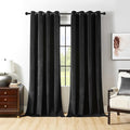 Joydeco Black Velvet Curtains 84 Inches Long, Blackout Grommet Luxury Curtain 2 Panels, Insulated Thermal Privacy Room Darkening Velvet Drapes for Bedroom Living Room (52Wx84L)