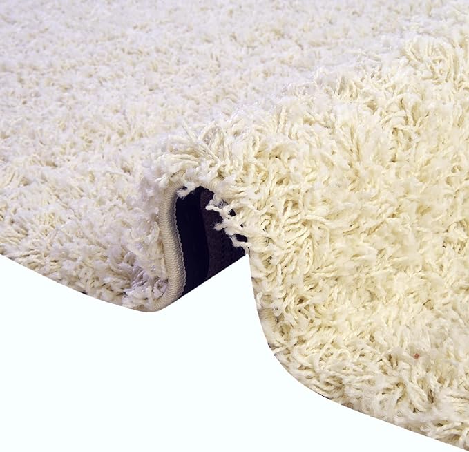 Unique Loom Solid Shag Collection Area Rug (4' 1" x 6' 1" Rectangle, Pure Ivory)