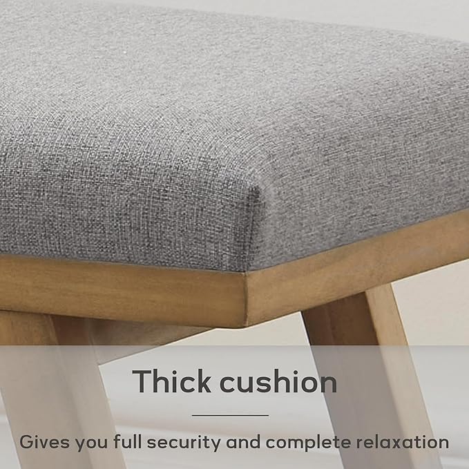 45" Entryway Bench Upholstered Storage Bench for Bedroom Shoe Rack Bench for Living Room, Hallway, Mudroom, Balcony, Sturdy Indoor Bench Seat Holds Up to 300 lbs (Grey)