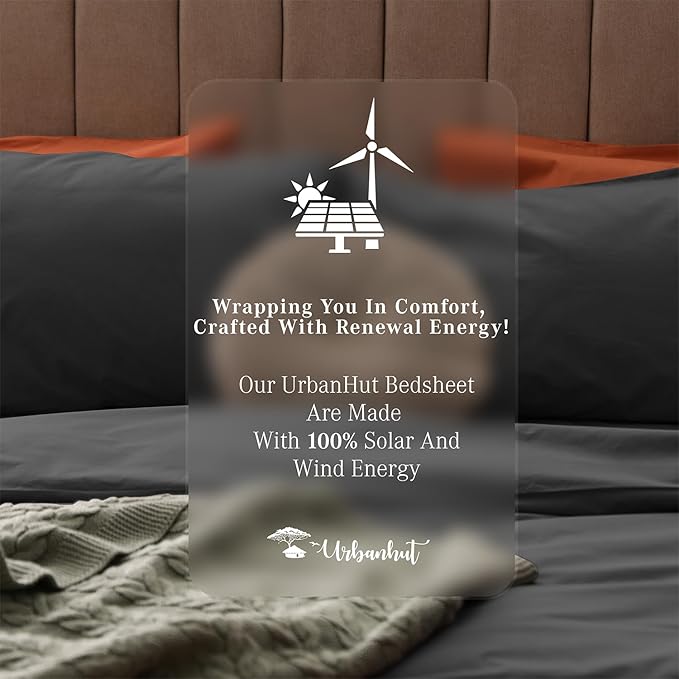 URBANHUT 800 Thread Count 100% Cotton California King Size Sheets, Luxury 4 Piece Cal King Bedsheets, Hotel Sheets Sateen Finish - Better Than Egyptian, 16" Elasticized Deep Pocket - Dark Grey