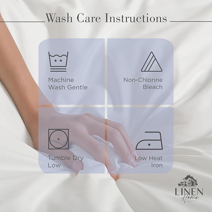 Linen Home 100% Cotton Percale Sheets Full Size, Dark Blue, Deep Pocket, 4 Pieces Set - 1 Flat, 1 Deep Pocket Fitted Sheet and 2 Pillowcases, Crisp Cool and Strong Bed Linen