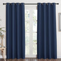 NICETOWN Blackout Curtain Panel - Light Blocking Room Darkening Drape/Drapery for Nursery Room, Ring Top, Navy, 52 inches Wide by 84 inches Long, 1 PC