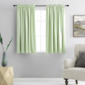 DONREN Light Green Blackout Curtains 48 inches Long for Short Window, Rod Pocket Thermal Insulated Energy Efficiency Window Draperies for Kids Room (2 Panels, 52-inch Wide by 48-inch Long)