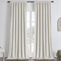 Joydeco Customized Curtains, 100% Blackout Curtains for Bedroom and Living Room, Heavy Duty Luxury Thermal Insulated Ivory White Velvet Curtains Rod Pocket & Back Tab 1 Panel, Custom Size