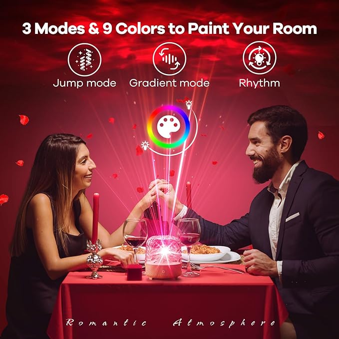 Luminorthe Cube Lamp, Northern Lights Projector, Rechargeable Ocean Wave Projector Night Light with Remote Control & Bluetooth Speaker for Bedroom Living Room Bedroom Decor, Christmas Gifts for Teens