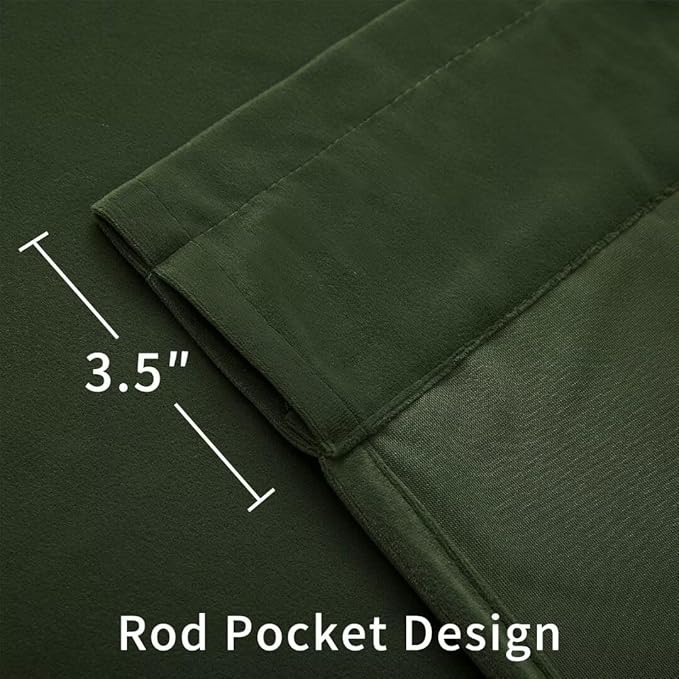 Joydeco Green Velvet Curtains 84 inch Length 2 Panels, Luxury Blackout Rod Pocket Thermal Insulated Window Curtains, Super Soft Room Darkening Drapes for Living Room Bedroom,W52 x L84 inches