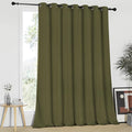 NICETOWN 95 inches Patio Door Curtains - Thermal Drapes Sliding Door Blinds for Hotel and Office, Blackout Shade for Curtain Rods (Olive Green, W100 inches x L95 inches)