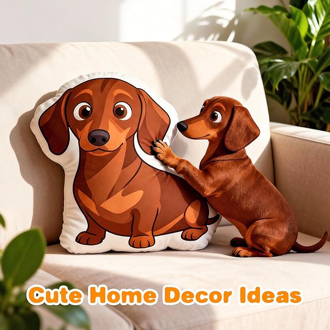 VEELU Custom Face Pillow Personalized Photo Body Pillows 3D Printing Head Body Shaped Pets Plush Stuffed for Home Sofa Decor Funny Valentine's Day Gag Gifts for Couples/Him/Her (Cartoon pet Pillow)