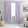 DONREN Lavender Purple Room Darkening Curtains for Kitchen - Window Treatment Rod Pocket Curtain Drapes for Bedroom(52 W by 63 Inch Length,Set of 2 Panels)