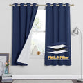 RYB HOME Particle Filtering Curtains Total Blackout Noise Reducing Window Treatment Dust Filter Thermal Insulated Drapes for Studio Laundry Room Furance, Navy Blue, W52 x L63 inch, 2 Panel
