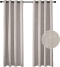 Jacquard Linen Curtains 96 inch Length 2 Panels Thick Faux Linen Blended Window Drapes Burlap Textured Curtains with Grommet for Living Room Bedroom Farmhouse (52x96 Beige) Natural