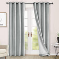 Macochico Thermal Blackout Chenille Curtains 100% Blackout Window Draperies for Living Room Bedroom Auditorium Banquet Hotel Medium Gray Curtains with Tieback Classic Home Decor 72" Wx102 L 1 Panel