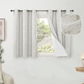 40 Inch Length Linen Blackout Curtains for Short Cafe Window, Thermal Insulated Light Blocking Soundproof Privacy Burlap Curtains 2 Panels, Each 38 Inch Wide Light Grey