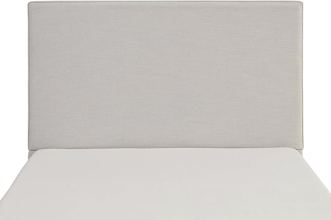 King Size Upholstered Bed Frame, 52" High Headboard Wingback Bedframes, Lucas Tall Headboard Floor Platform Beds, No Box Spring Needed/No Noise/Minimalist, Textured Lvory Canvas Chenille