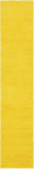 Unique Loom Solid Shag Collection Area Rug (2' 6" x 13' 1" Runner, Tuscan Sun Yellow)