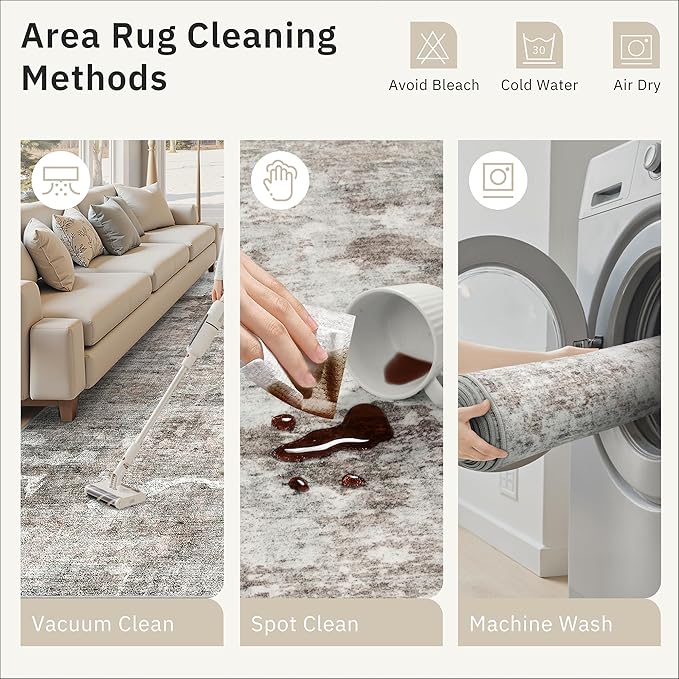 2x3 Abstract Washable Rugs for Kitchen, Floor, Entryway, Powder Room Small Area Rug Non-Slip Vintage Low Pile Throw Door Mat Pink Grey